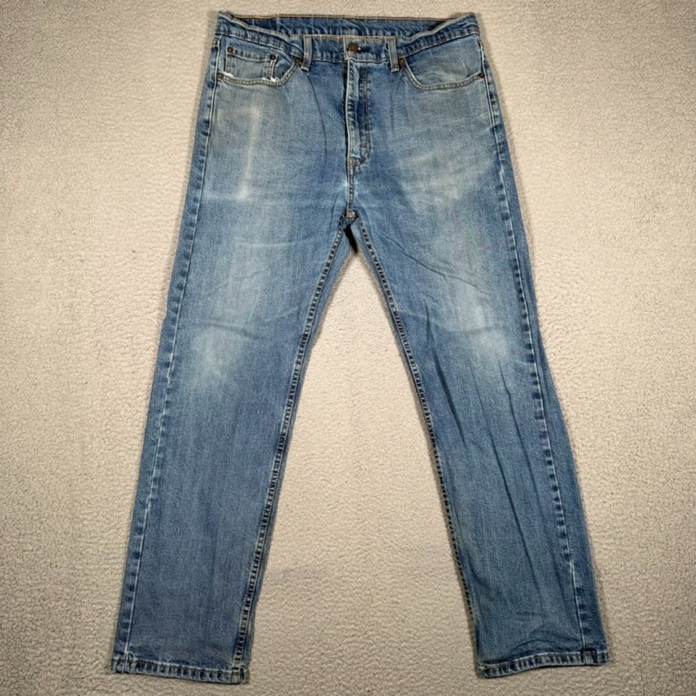 Levis Jeans Mens 34x30 Blue 505 Straight Fit Denim Casual Logo Preppy 5 Pocket